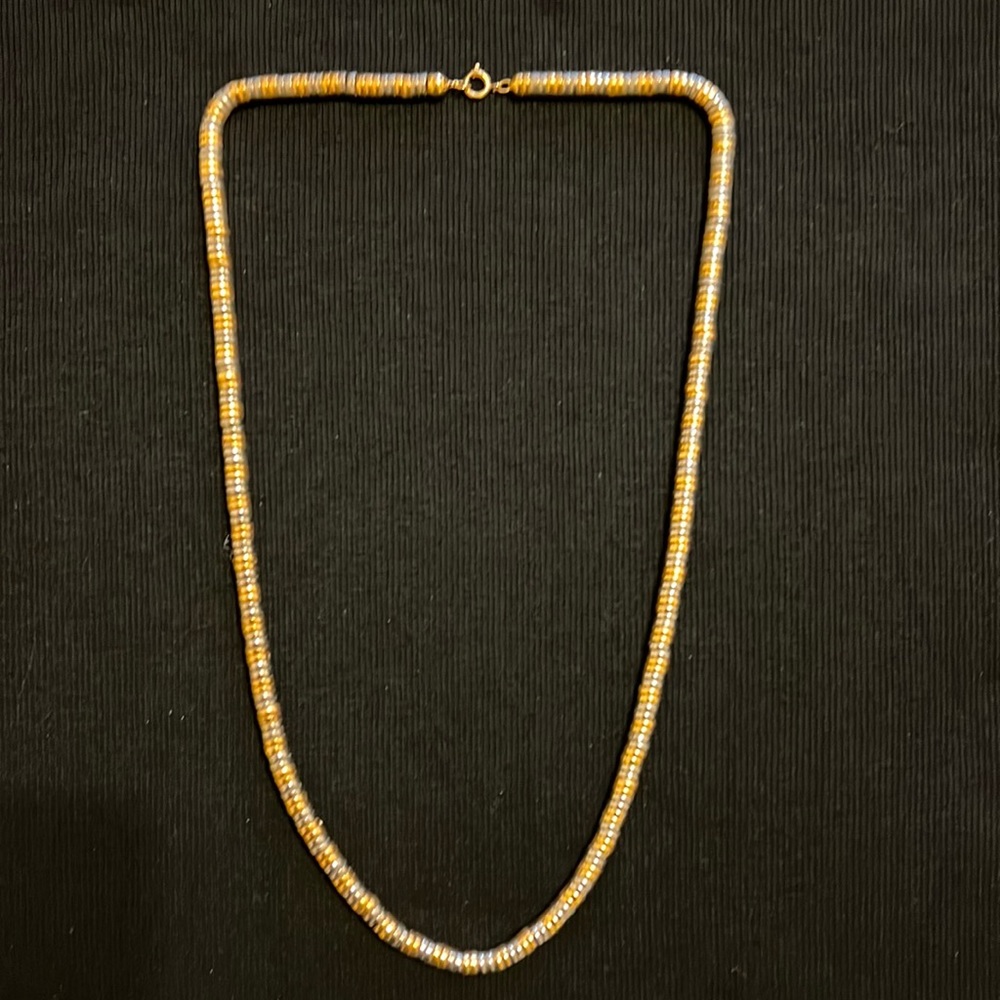 Vintage Saks Fifth Avenue gold and silver disc necklace